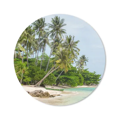 Produktbild von MuchoWow® Mauspad Mousepad Palmen - Strand - Sommer - Tropisch 20x20 cm - Mousepads - Maus Mat - Pad - Mausunterlage - Schreibtischmatte