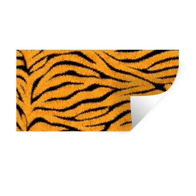 Produktbild von MuchoWow® Wandtattoo Wandsticker Wandaufkleber Tigerdruck - Orange - Schwarz 80x40 cm Selbstklebend und Repositionierbar - Aufkleber