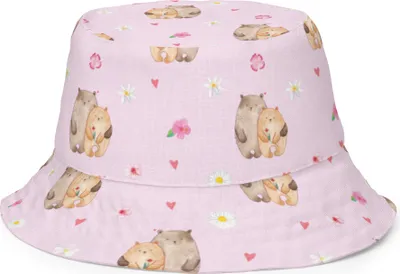 Produktbild von Mr. & Mrs. Panda Sonnenhut Bären Liebe Größe S/M - Rosa - Geschenk, Fischerhut, Verknallt, Bucket Hat, Umarmen, Hochzeitstag, Anglerhut, Sonnenmütze, Kuscheln, Jahrestag