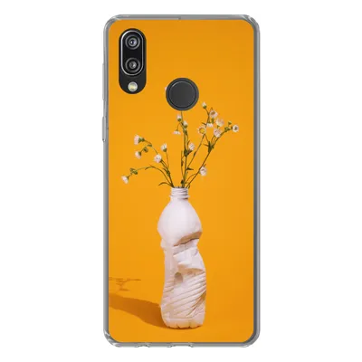 Produktbild von MuchoWow® Handyhülle Schutzhülle Hülle für Huawei P20 Lite (2020) Flasche - Blumenstrauß - Gelb Silikon Softcase Handy Hülle - Kartenhalter