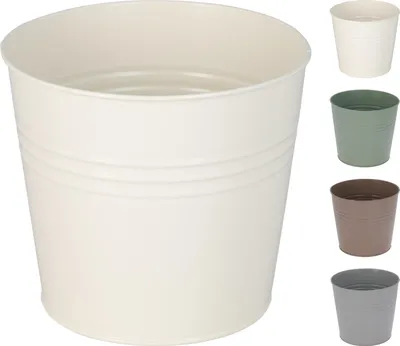Produktbild von 4 Stk. Blumentopf Pflanzgefäß Balkontopf Pflanztopf verzinkt Ø13xH12cm