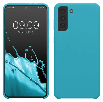 Produktbild von kwmobile Handyhülle für Samsung Galaxy S21 Plus Hülle - Case Silikon - Kabelloses Laden - Schutzhülle Cover in Cool Glacier
