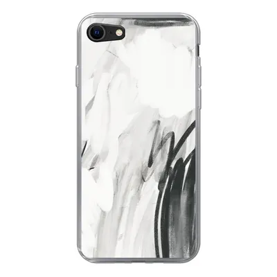 Produktbild von MuchoWow® Handyhülle Schutzhülle Hülle für iPhone 7 Kunst - Schwarz - Weiß - Abstrakt Silikon Softcase Handy Hülle - Kartenhalter