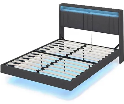 Obrázek produktu pro Rám postele s LED osvětlením DJ504165_2, 140 x 200 cm, šedá