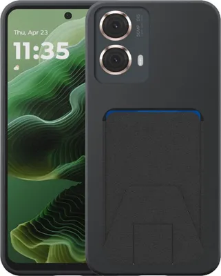 Obrázek produktu pro Vhodné pro Motorola Moto G35 Pouzdro na telefon s nastavitelnou koženou přihrádkou - Flexibilní zadní kryt Pouzdro ze silikonu TPU s nastavitelnou koženou přihrádkou - černé - Smartphonics