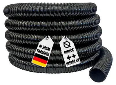 Produktbild von Teichschlauch 32 mm 1 1/4' 15 Meter I Hochwertiger Teich Schlauch für Garten & Teiche I Teichschlauch I Spiralschlauch I Saugschlauch I Pumpenschlauch I Flexibel Wasserschlauch