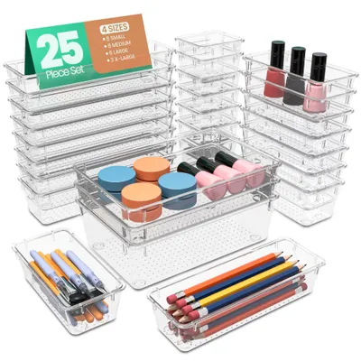 Produktbild von KICHLY Schubladen-Organizer 25-teilig, 4 Größen, Acryl Aufbewahrung
