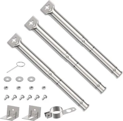 Immagine prodotto di Accessori universali in acciaio inossidabile per barbecue a gas - 3 pezzi, 308-449 cm, per barbecue a gas