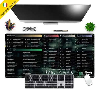 Immagine prodotto di Giallobus - Scorciatoie da tastiera - 90L x 40l cm - Vinile - 96I- Office Excel - ITA