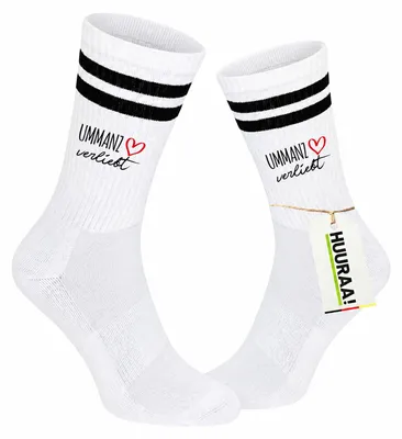 Produktbild von Huuraa Uni Socken Ummanz verliebt 42/46 Black Baumwolle Tennissocken Geschenkidee, KI-generiertes Bild