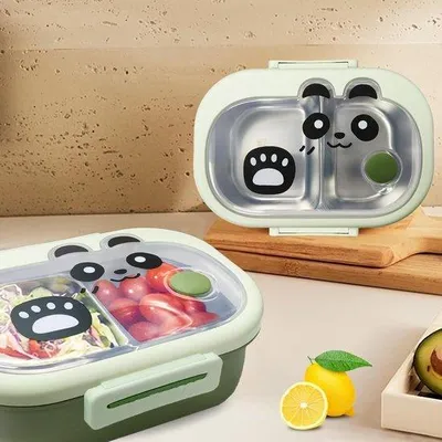 Produktbild von Kinderlunchbox aus Edelstahl - 1000 ml - BPA-frei - Mädchen und Jungen - Snackbox für die Schule
