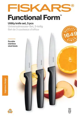Obrázok produktu pre Fiskars Functional Form Set Troch Univerzálnych Lúpacích Nožov 1057563