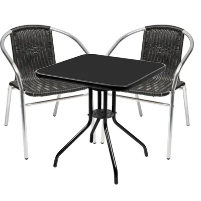 Bistroset 3-tlg Schwarz/Schwarz