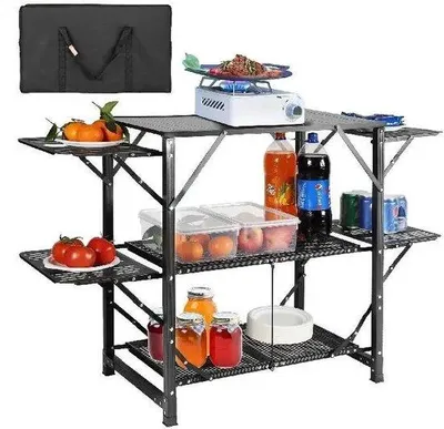 Image de Table de camping pliable en aluminium pour les pique-niques et les barbecues en plein air