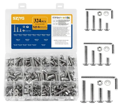 Produktbild von Schraubenset M5 M6 M8, 324-teilig, aus Edelstahl, für Montage