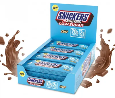 Produktbild von Snickers Crisp Low Sugar High Protein Bar (12x55g) Milk Chocolate - Riegel - Protein-Riegel