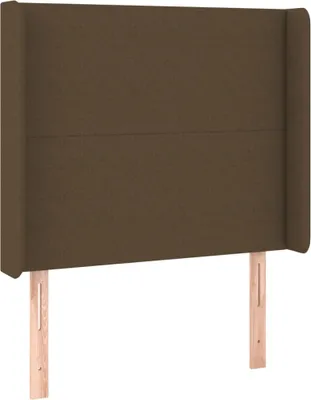 Obrázok produktu pre Čelo postele so záhybmi tmavohnedé 103 x 16 x 118/128 cm látka