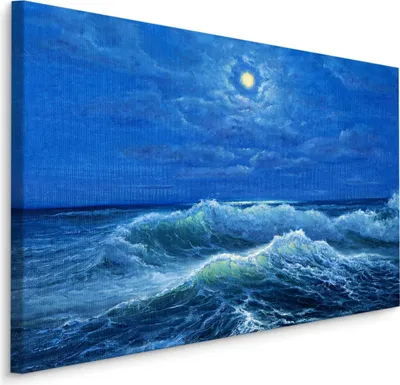 Obrázok produktu pre Obraz pre jedáleň more noc mesiac voda nástenná dekorácia 3D 100x70cm