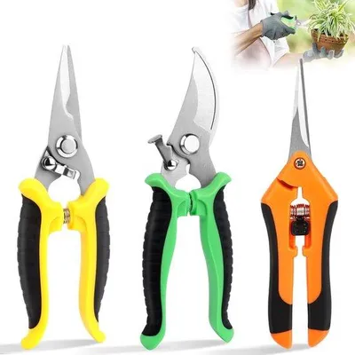 Produktbild von Famanu Gartenschneider Set, 3-teilig, scharfe Rosenschneider aus rostfreiem Stahl, für Äste und Pflanzen