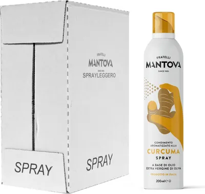 Produktbild von SPRAYLEGGERO Natives Olivenöl Extra Aromatisiert mit Kurkuma 6x200 ml - durch die Praktische Sprühflasche Können Sie bis zu 90% des Öls Einsparen