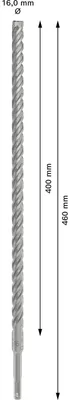 Zdjęcie produktu dla Bosch 2 608 833 829, Młot udarowo-obrotowy, Hammer drill bit, 1,6 cm, 460 mm, Cegła, Beton, Kamień, 40 cm