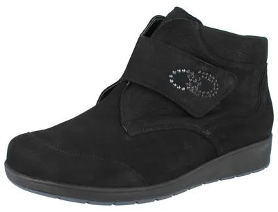 Produktbild von WALDLÄUFER M-Mimi Damen Klettstiefelette schwarz Nubukleder - Größe: UK 5,5
