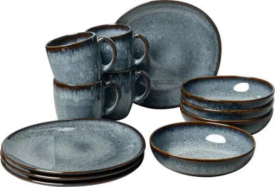 Produktbild von Villeroy & Boch Lave, 4 Person(en), Ton, Grau, Lave, Rund, 12 Stück(e)