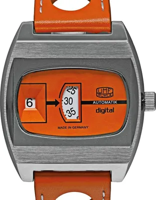 Produktbild von Herrenuhr Orange Leder – UMF Ruhla Modell: 1434-4