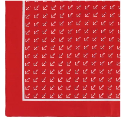 Produktbild von modAS Vierecktuch Bandana Kopftuch ca. 54x54 cm- Tuch in verschiedenen Designs und Farben aus Baumwolle in Rot mit Anker