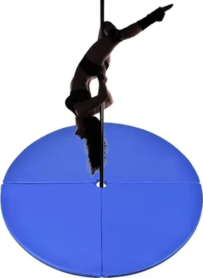 Produktbild von Goplus Vierfach Stangentanz Schutzmatte, Sicherheitsmatte Faltbar, Pole Dance Craschmatte, aus PVC und Perle Baumwolle, Durchmesser 150cm Blau