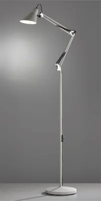 Produktbild von Graue Retro Stehleuchte Reflektor verstellbar, Leselampe Wohnzimmerlampe modern