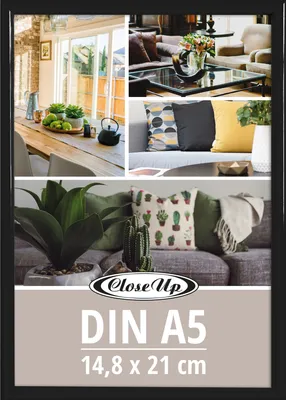 Produktbild von Posterrahmen 14,8 x 21 cm DIN A5 Kunststoff schwarz