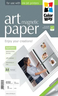 Produktbild von ColorWay Fotopapier ART Matte "magnetisch" 650g/m, 5 St., A4