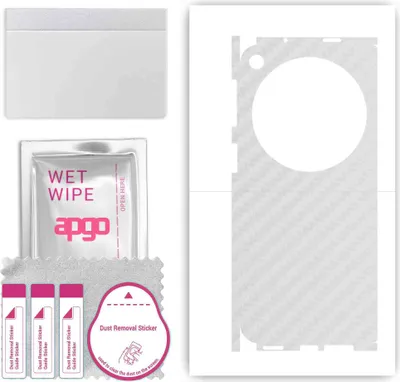 Produktbild von apgo Rückseite + Seiten Schutzfolie, Skin, kompatibel mit Oppo Find N3, Hinten Displayschutzfolie aus Vinylfolie, kratzfest, einfache Montage - Transparenter Kohlenstoff