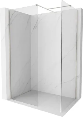 Produktbild von Mexen Kioto-X Duschwand Walk-in 80 x 80 cm, transparent 10 mm, gebürstetes Nickel - 800-080-202-97-00-080-X
