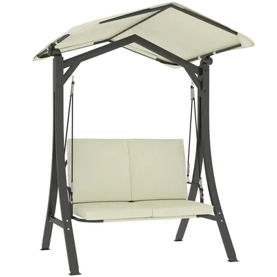 Produktbild von Hollywoodschaukel mit verstellbarem Sonnendach Sitzauflage,Schutzhülle 2-Sitzer Gartenschaukel belastbar bis 220kg,UV 30+Schaukelbank,150x120x182cm