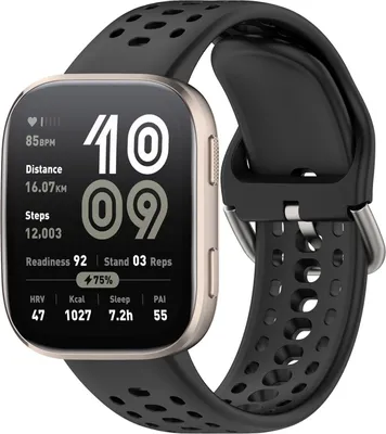 Image de Pour Amazfit Bip 6 conception rapide de silicone bracelet de montre de remplacement noir