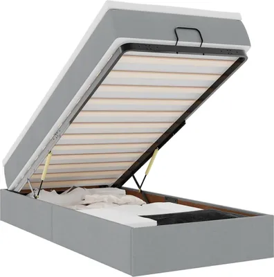 Obrázok produktu pre vidaXL Osmanská posteľ s matracom svetlosivá 90x190 cm látka
