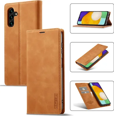 Image de Galaxy A13 5G Étui en cuir avec fonction support et porte-cartes, étui portefeuille pour Samsung Galaxy A13 5G Marron
