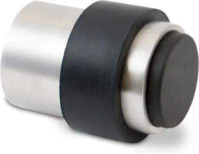 Produktbild von Türstopper Edelstahl mit Gummipuffer, Ø 3,5 cm, Höhe 4,5 cm, für Wand- und Bodenmontage