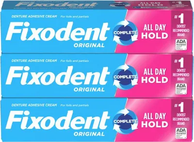 Immagine prodotto di Fixodent | Crema per dentiere - 3 × 68 G - Crema per dentiere - Adesivo per dentiere