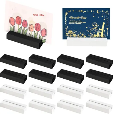 Produktbild von Set mit 20 Kartenhaltern aus Naturholz für Menüs, Fotos, Hochzeiten, Bankette und Partys