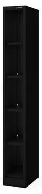 Immagine prodotto di Scaffale metallico sottile, scaffale per archiviazione documenti, colore nero: TIM, dimensioni 250 x 1850 x 400 mm