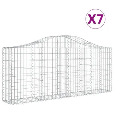 Image de vidaXL Gabions avec arc surélevé 7 pcs. 200x30x80/100 cm Fer galvanisé