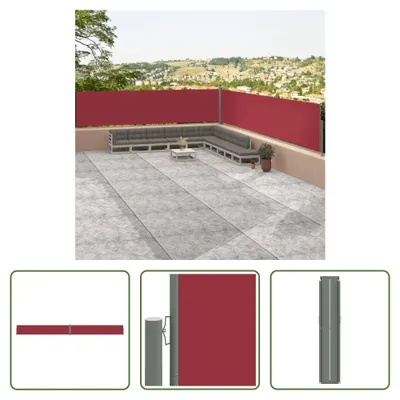 Immagine prodotto di The Living Store Tenda laterale estensibile rossa 117x1200 cm