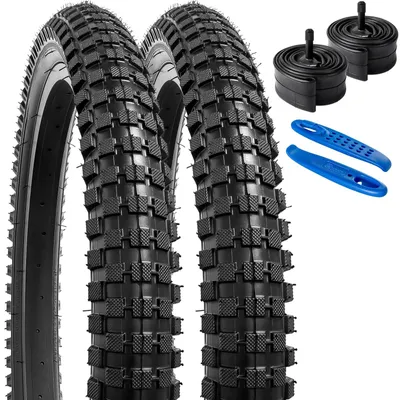 Produktbild von Solidchoice – Set aus 2 faltbaren Fahrradreifen mit Schlauch, 20 Zoll