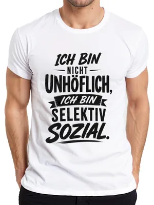 Productafbeelding van "Ik ben niet onbeschoft, ik ben selectief," grappig T-shirt, wit, maat L