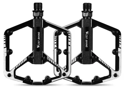 Produktbild von Fahrradpedale Aluminiumlegierung Plattform 3-Lager Cr-Mo Stahlachse rutschfest Schwarz
