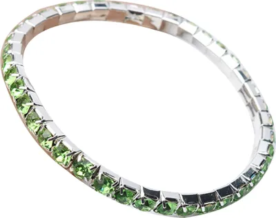 Produktbild von s Damen-Armband, einreihig, voller Strass-Intarsien, elastischer Armreif, Schmuck-Grün