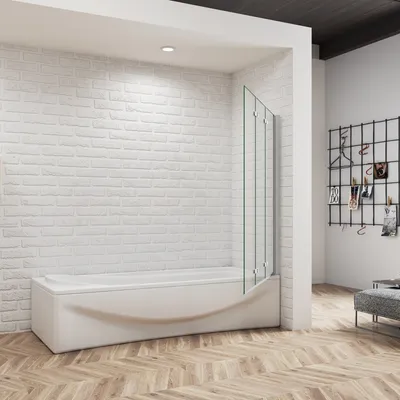 Produktbild von 4-teilig Duschwand für Badewanne Badewannenaufsatz Faltwand 130 x 140 cm Klarglas 6 mm ESG-Sicherheitsglas